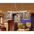 Abigail 3 Light Chrome Triangular 22 Inch Crystal Pendant Lamp