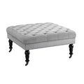 Abigal Gray Velvet Square Tufted Ottoman