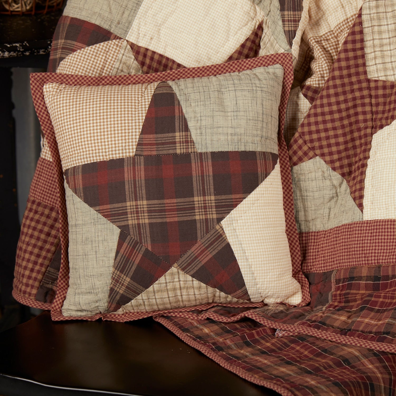 Abilene Star Quilted Pillow 12X12