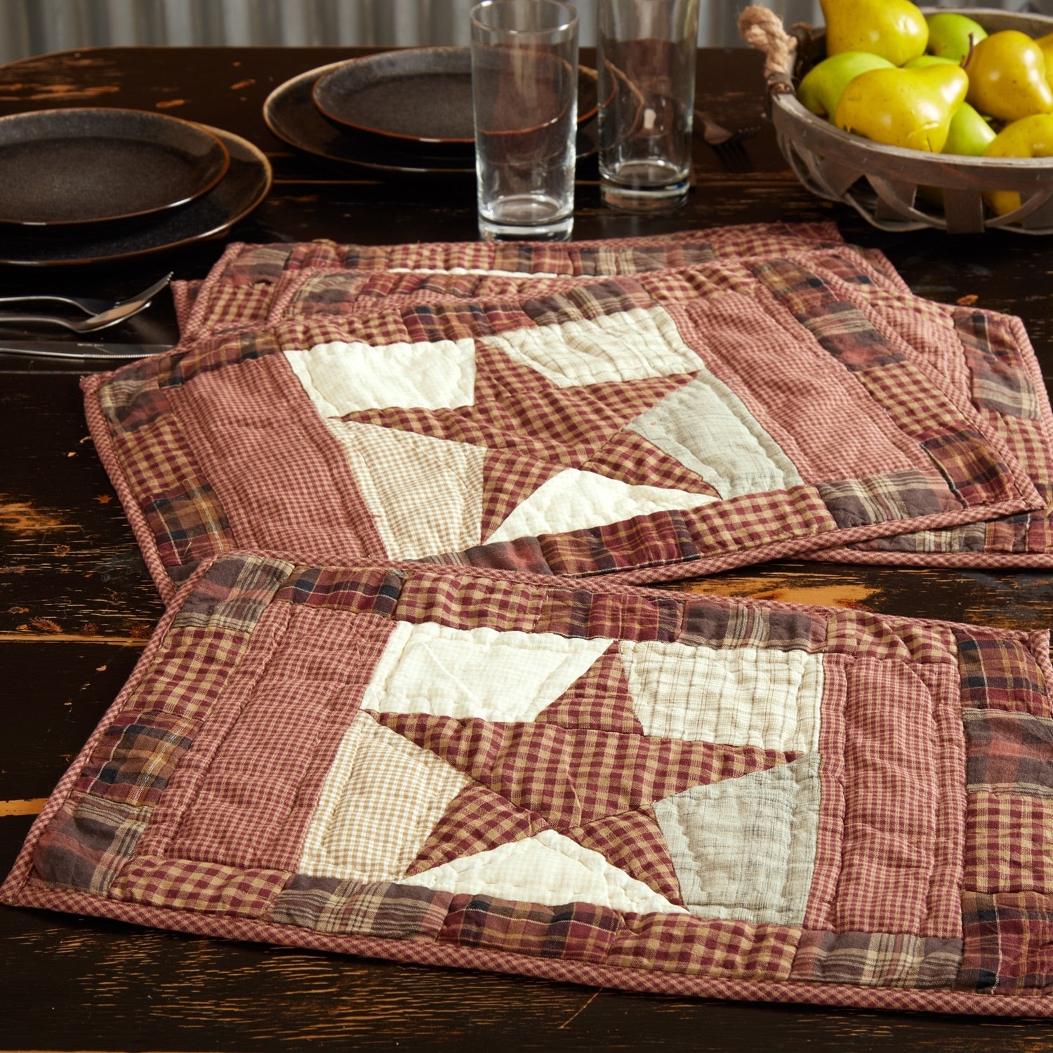 Abilene Star Quilted Placemat Set Of 6