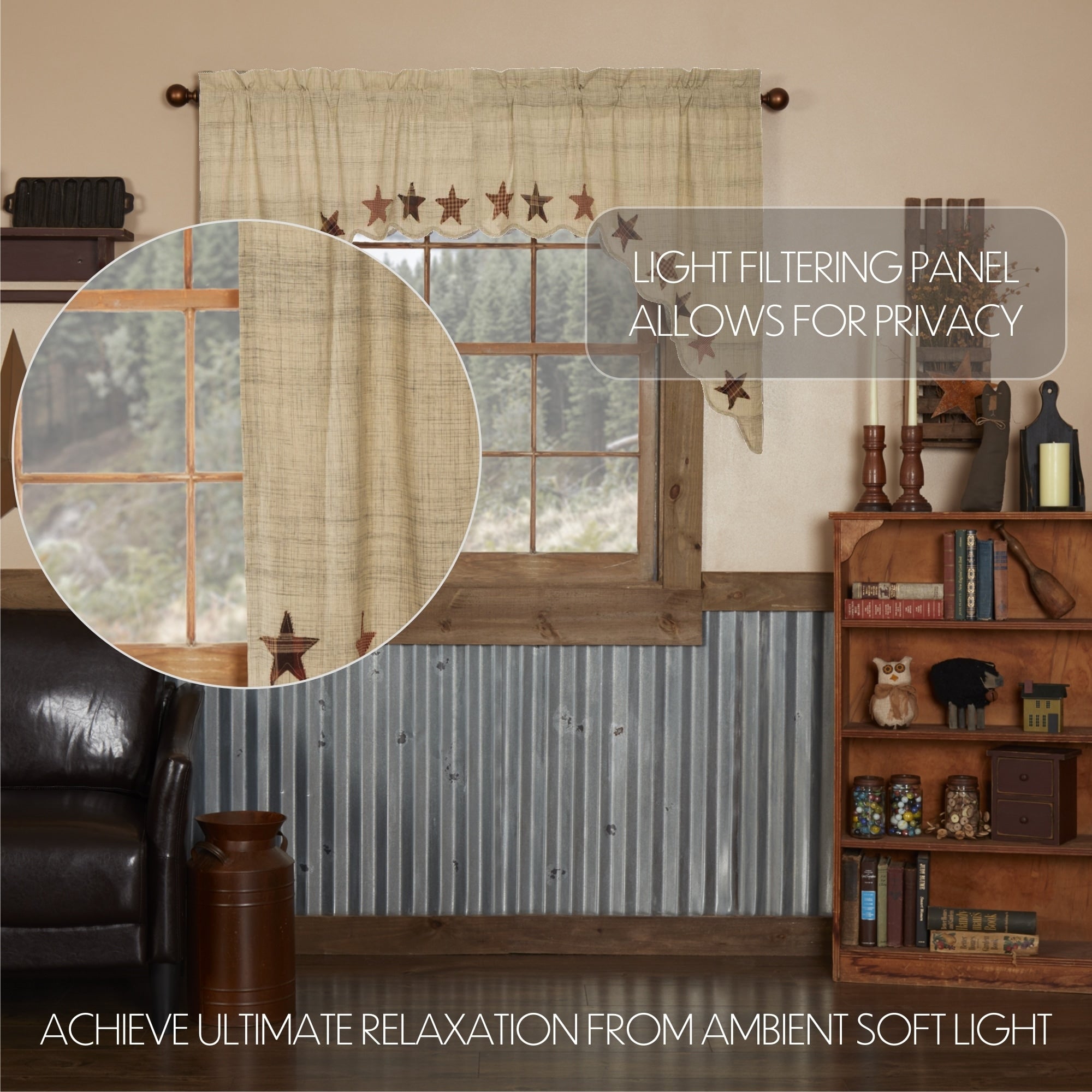Abilene Star Swag Set 36 X 36