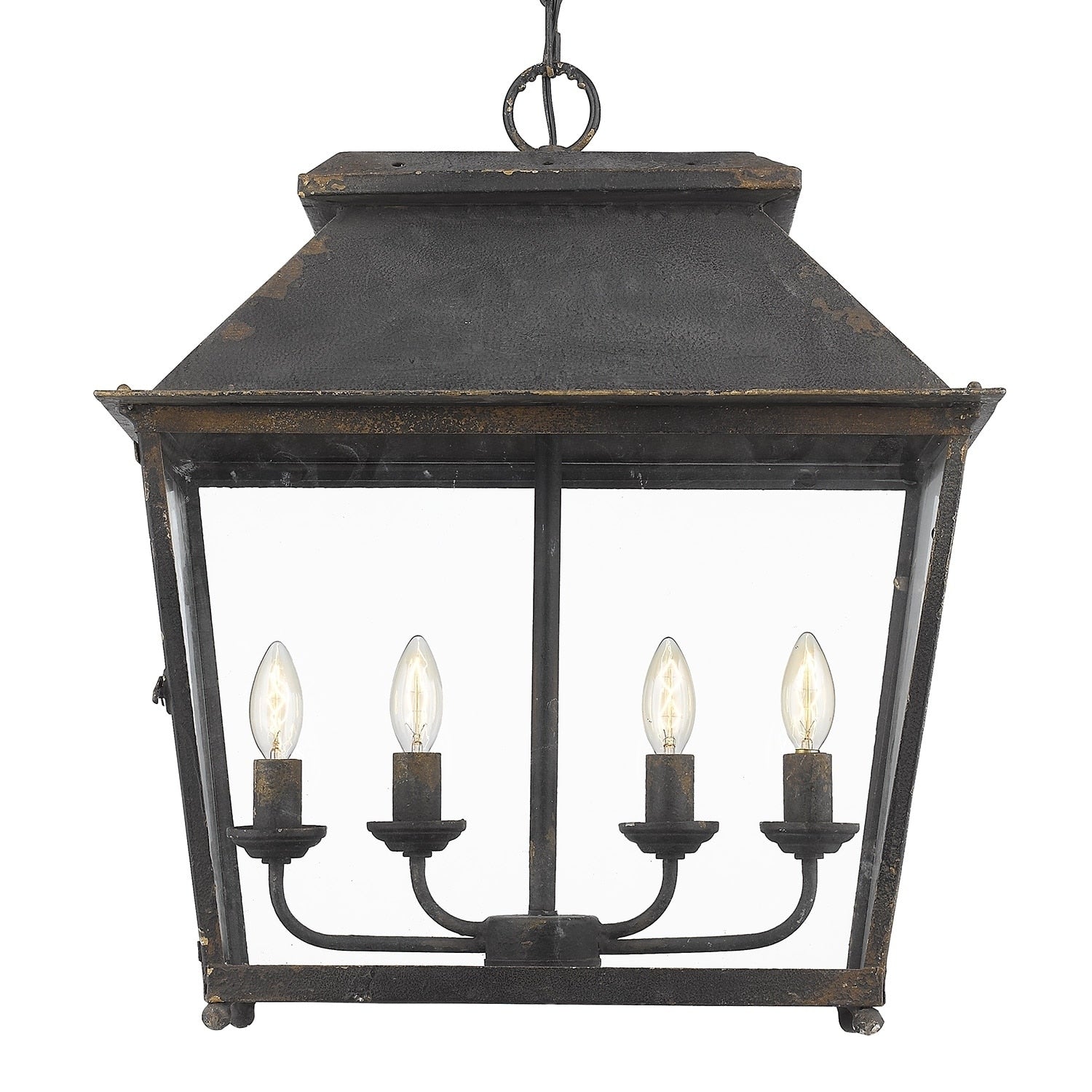 Carbon Loft Barton 4 Light Pendant In Antique Black Iron