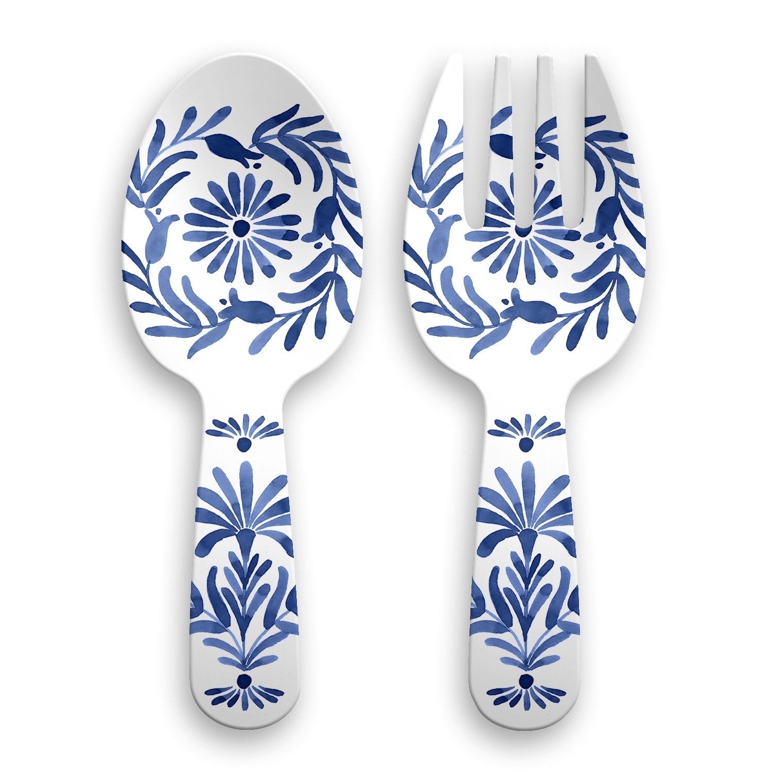 Abode Homewares Azul Melamine Serving Utensils Blue Set Of 2