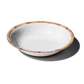 Abode Homewares Bamboo Rim Melamine Serving Bowl White 13.8