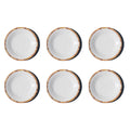 Abode Homewares Bamboo Rim Newwave Melamine Salad Plate White 8.5 Set Of 6