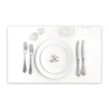 Abode Homewares Bone Appetit Melamine Pet Feeding Placemat 19 X 11.5 White Set Of 2