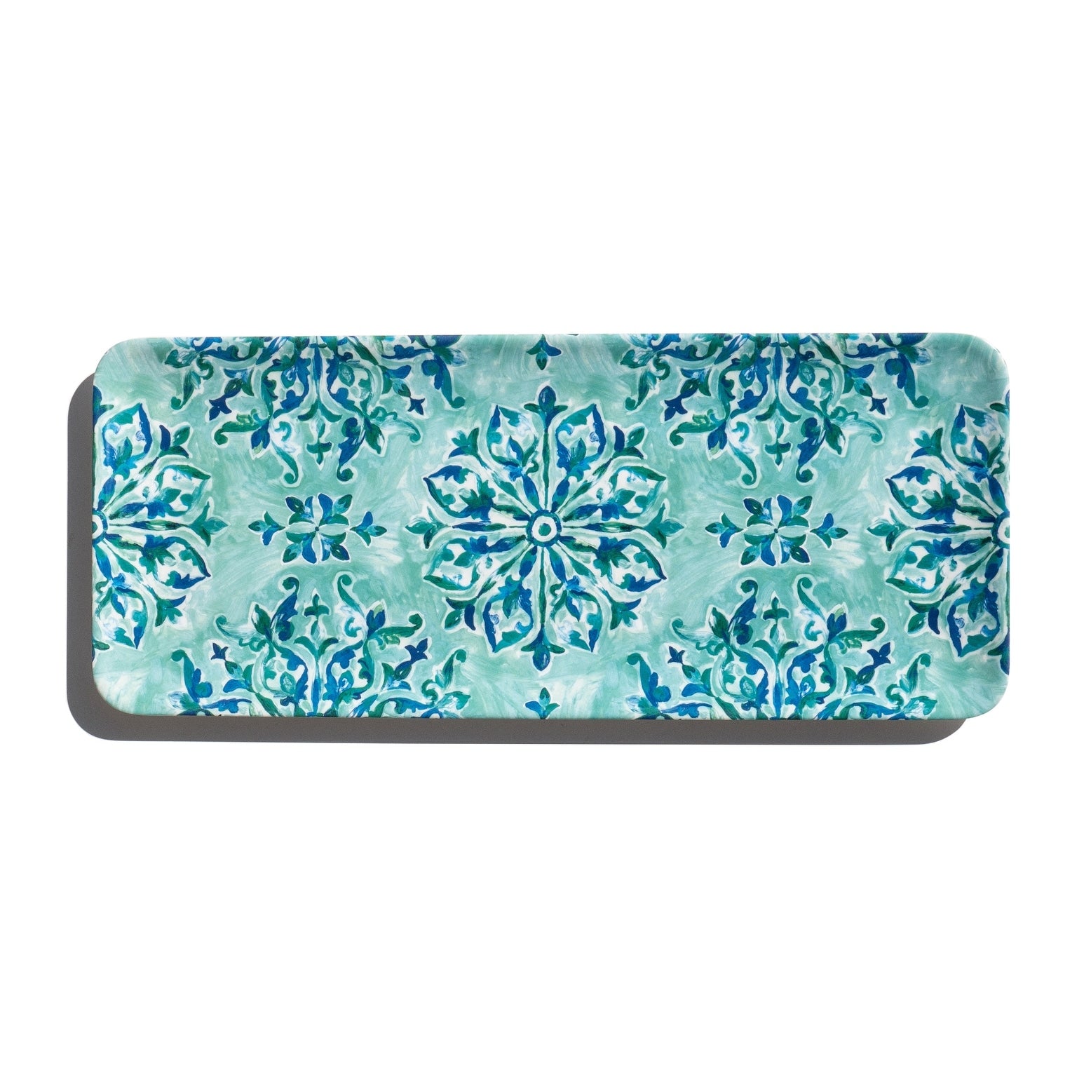 Abode Homewares C Te Dazur Melamine Long Serving Tray Teal 17.8 X 7.5