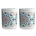 Abode Homewares Carmel Medallion Melamine Pet Treat Jar 5.6 W X 5.6 D X 7.3 H Gray Set Of 2