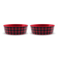 Abode Homewares Check Melamine Pet Bowl Medium 4 Cups Red Set Of 2