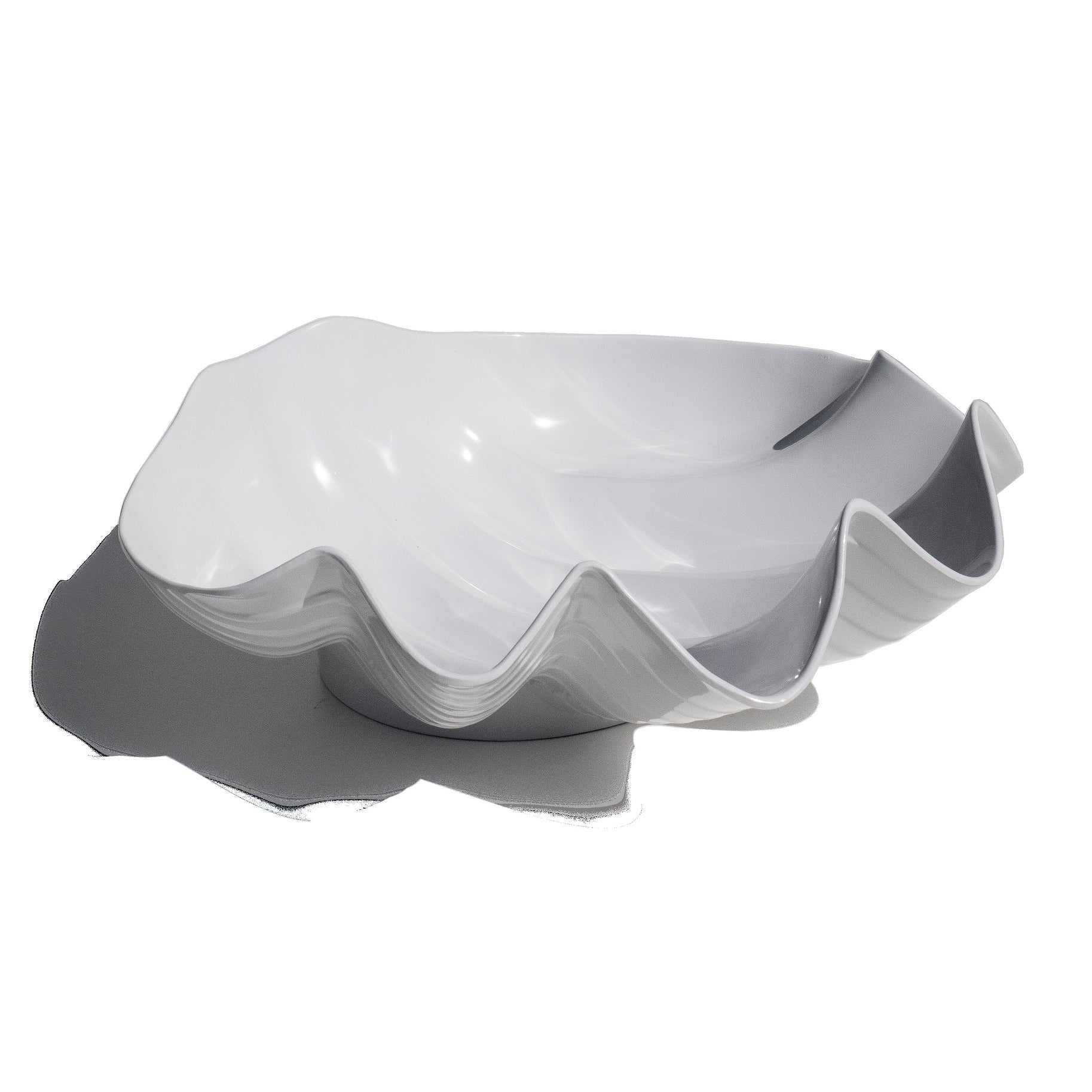 Abode Homewares Coastal Melamine Shell Serving Bowl White 14.9 X 13