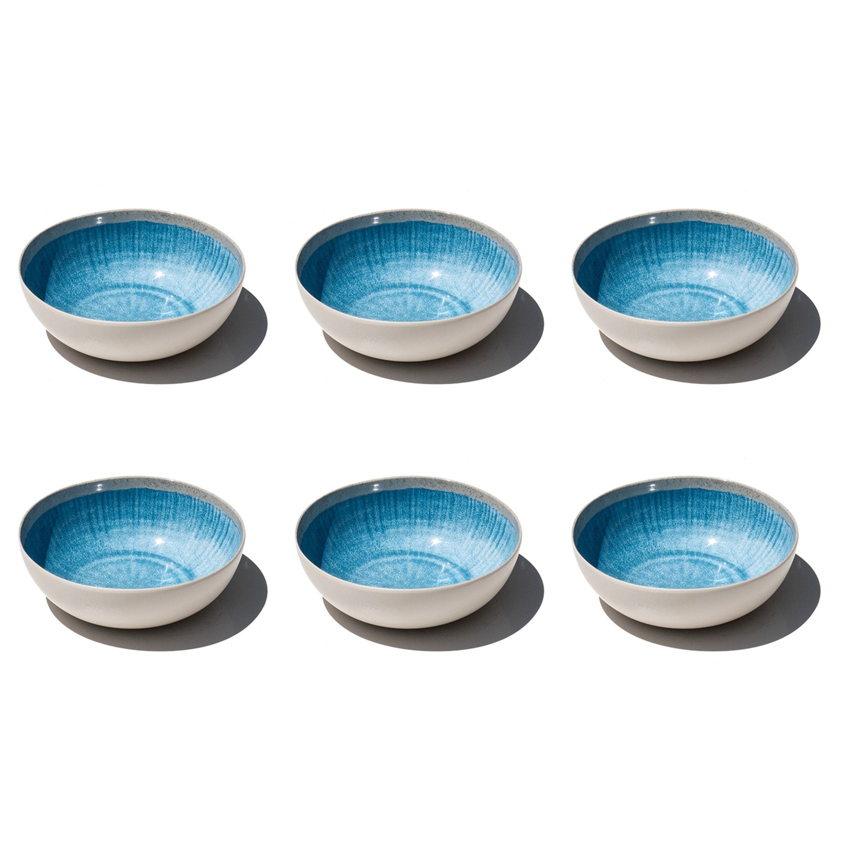 Abode Homewares Coastal Reactive Newwave Melamine Bowl Blue 7 Set Of 6
