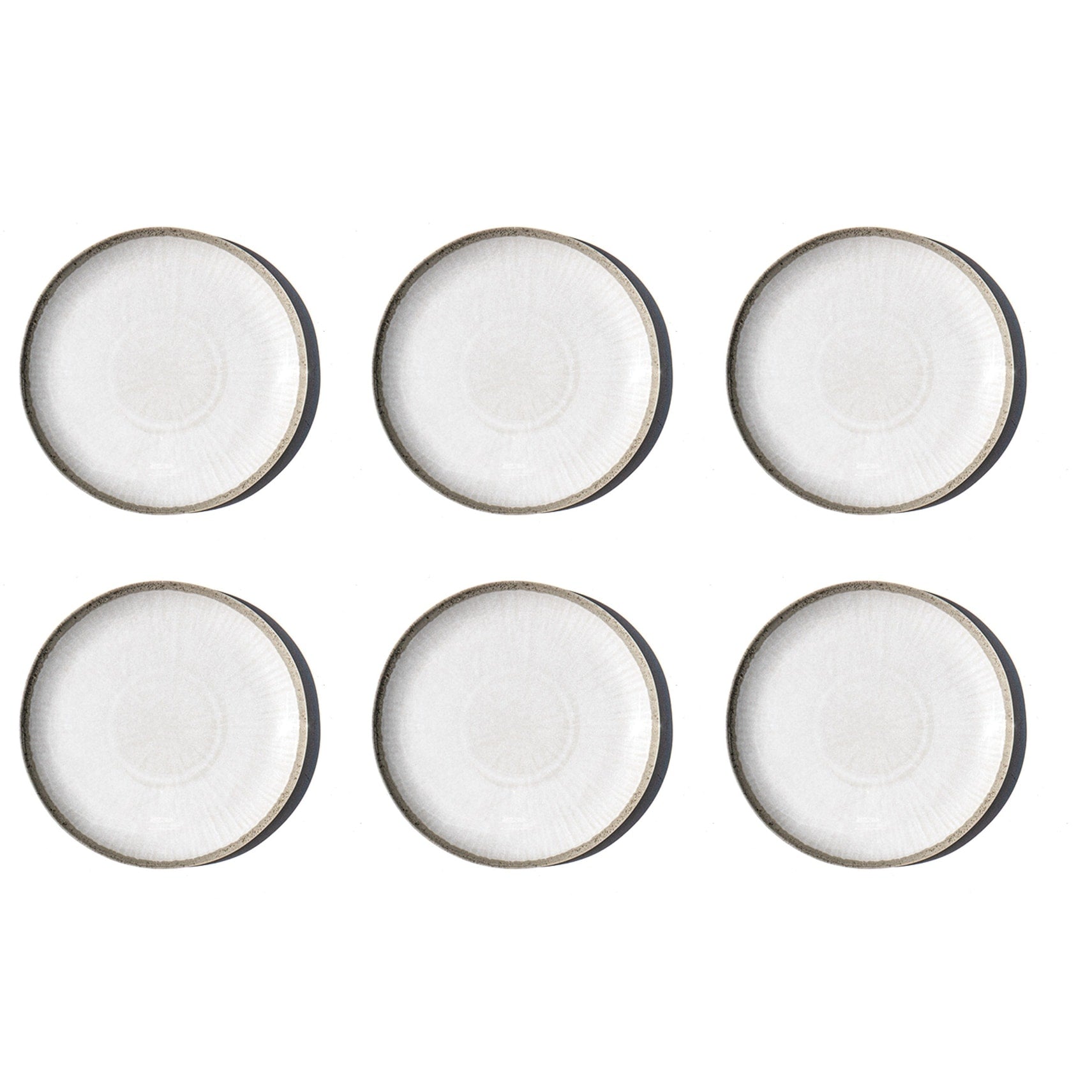 Abode Homewares Coastal Reactive Newwave Melamine Dinner Plate White 10.5 Set Of 6
