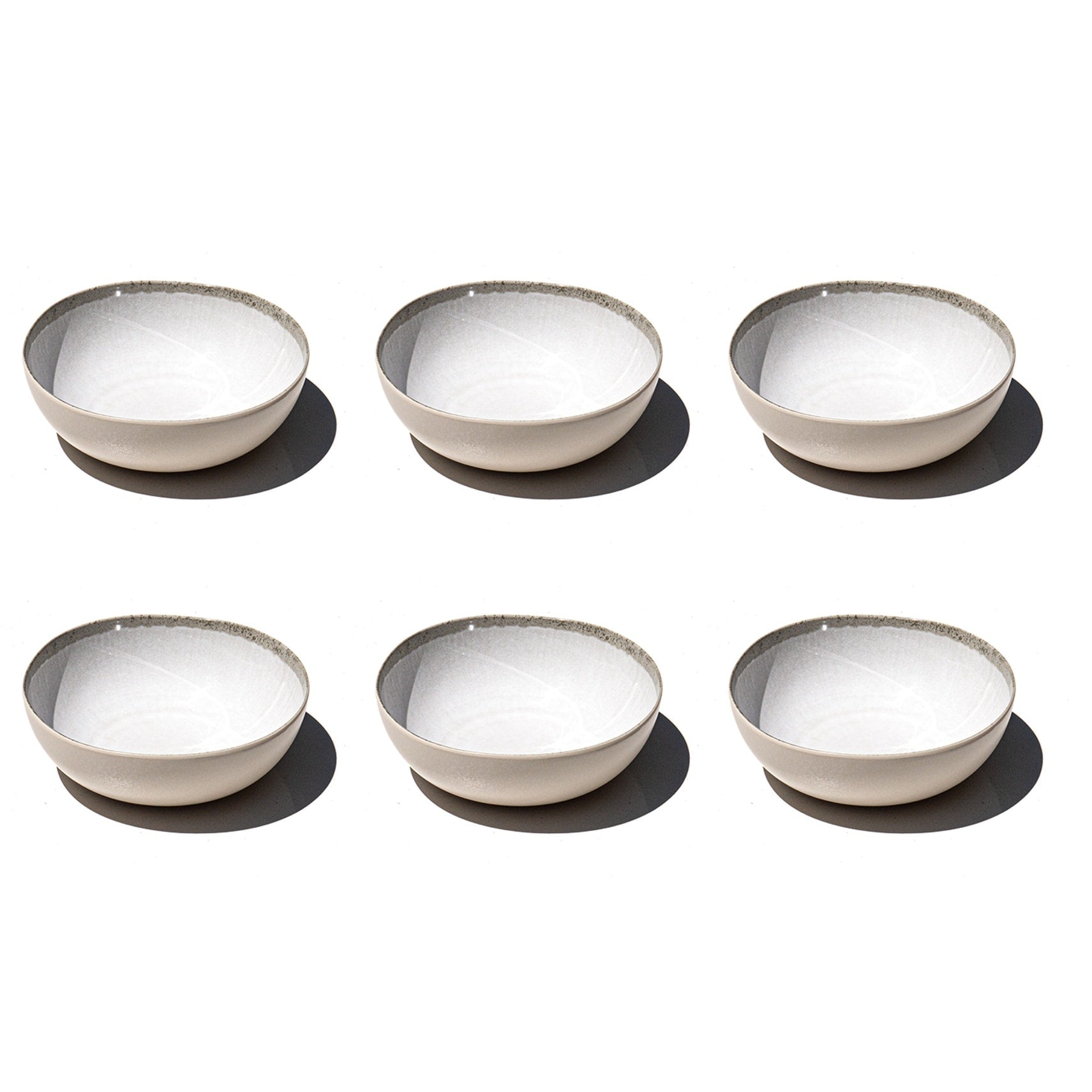 Abode Homewares Coastal Reactive Newwave Melamine Low Bowl White 7 Set Of 6