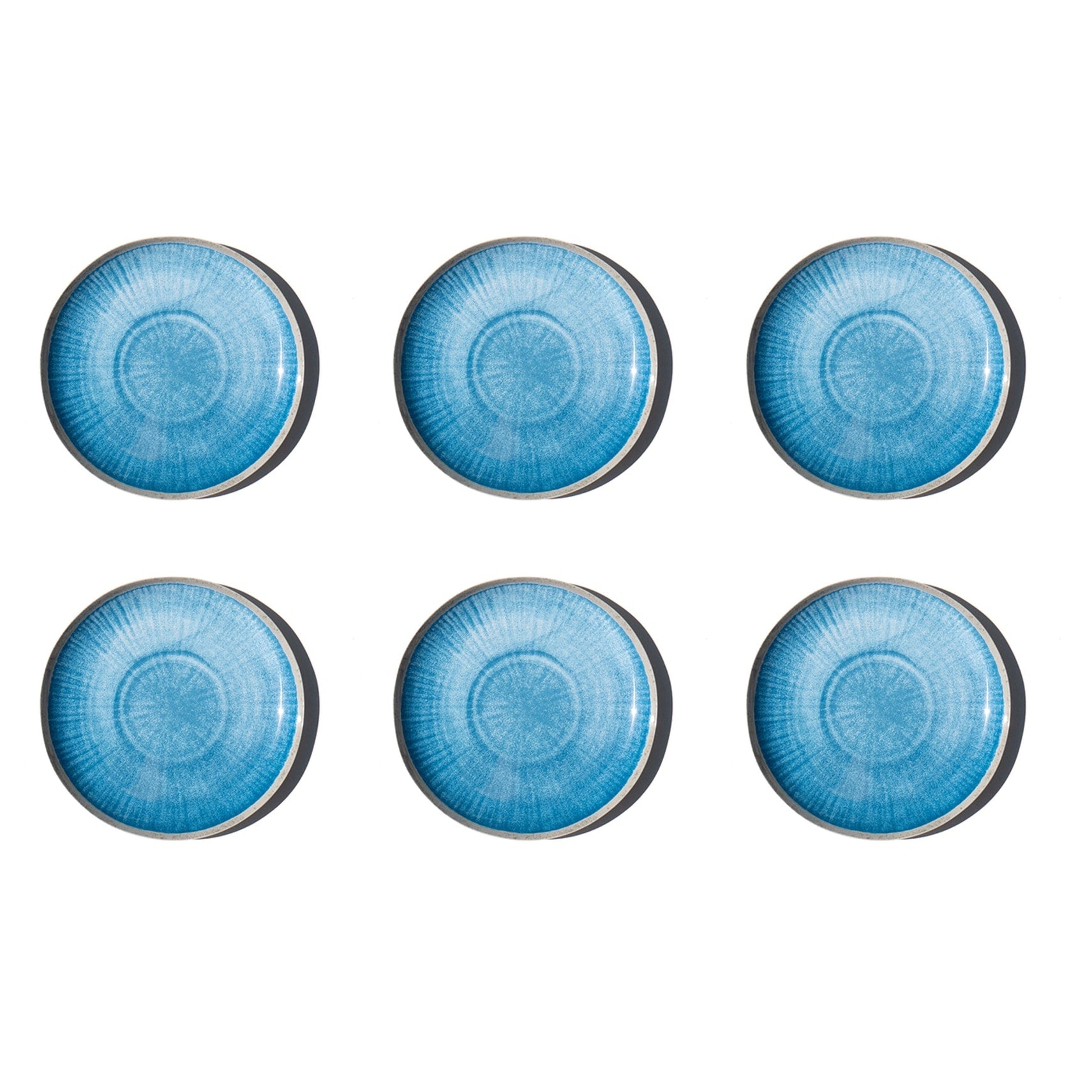 Abode Homewares Coastal Reactive Newwave Melamine Salad Plate Blue 8.5 Set Of 6