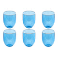 Abode Homewares Contrast Acrylic Stemless Wine Glass Blue 15 Oz Set Of 6
