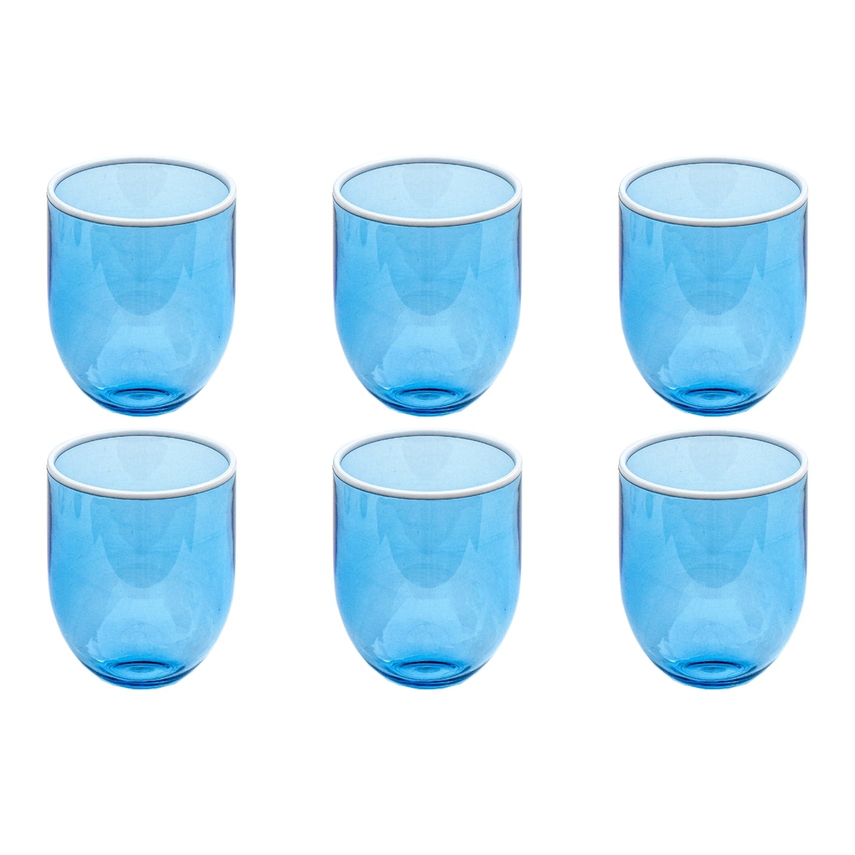 Abode Homewares Contrast Acrylic Stemless Wine Glass Blue 15 Oz Set Of 6