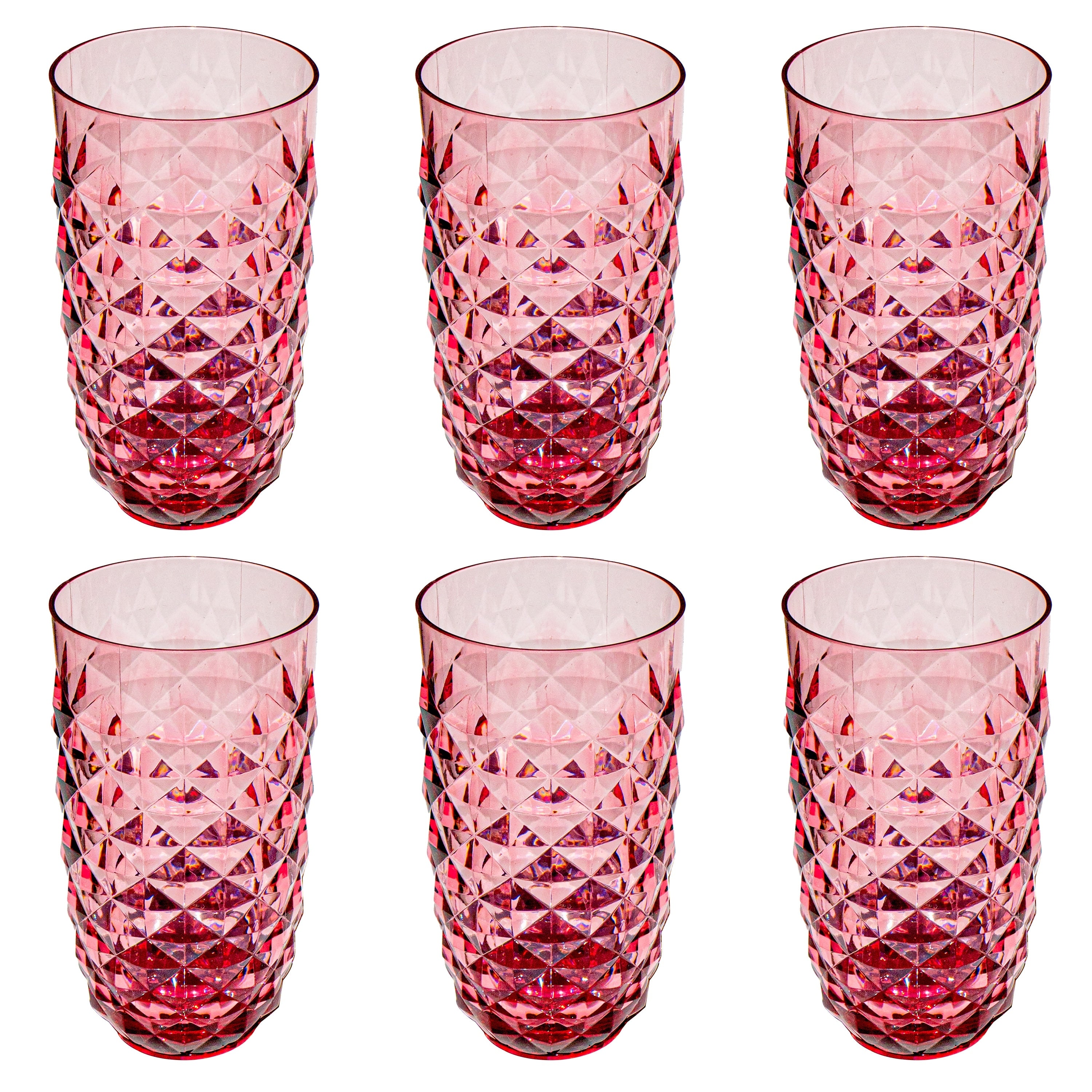 Abode Homewares Diamond Cut Acrylic Drinking Glass 23 Oz Set Of 6