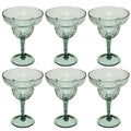 Abode Homewares Embossed Leaf Acrylic Margarita Glass Sage 18.8 Oz Set Of 6