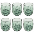 Abode Homewares Embossed Leaf Acrylic Stemless Wine Glass Sage 15.1 Oz Set Of 6