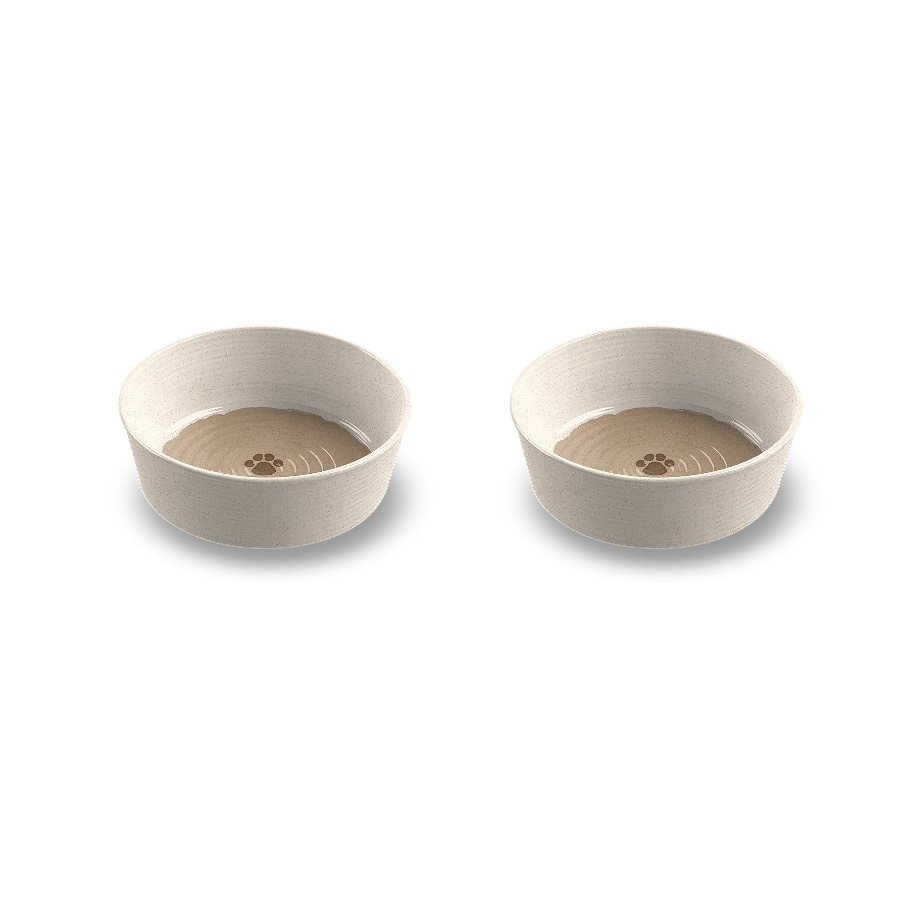 Abode Homewares Farmhouse Rustic Paw Merge Pet Bowl Brown Set Of 2
