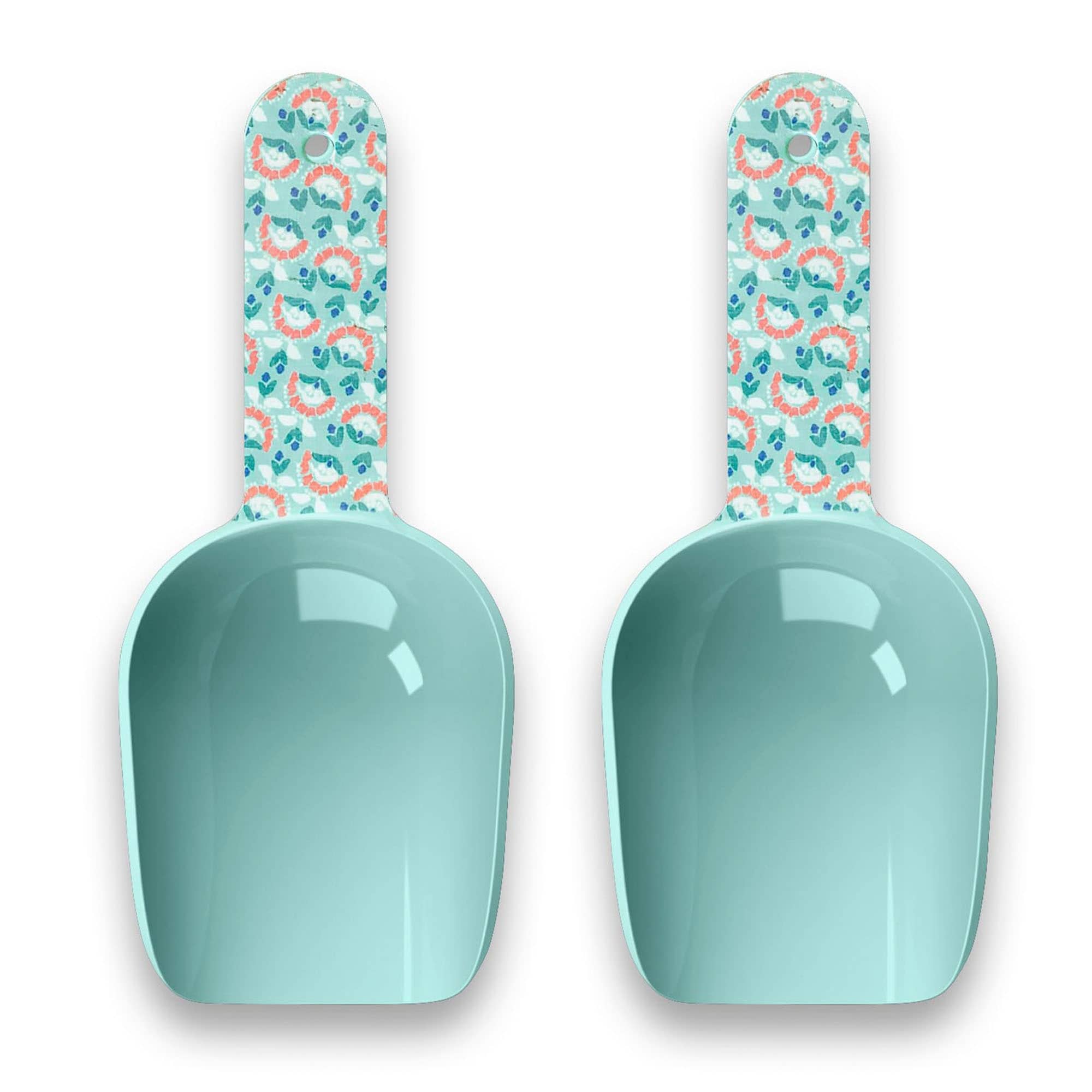 Abode Homewares Flower Fields Melamine Pet Food Scoop 1 Cup Aqua Set Of 2