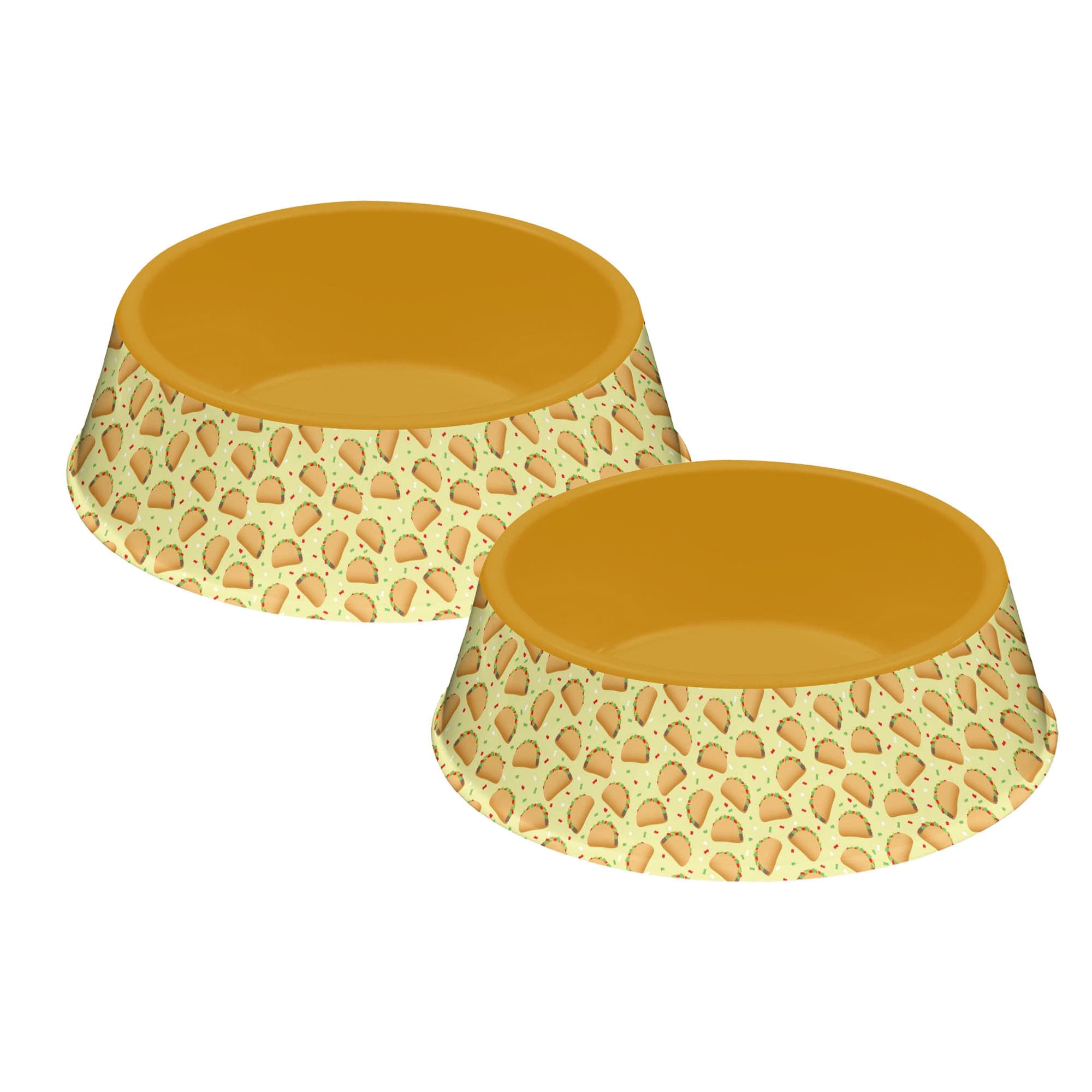 Abode Homewares Fun Food Melamine Taco Pet Bowl Large 6 Cups Orange Set Of 2