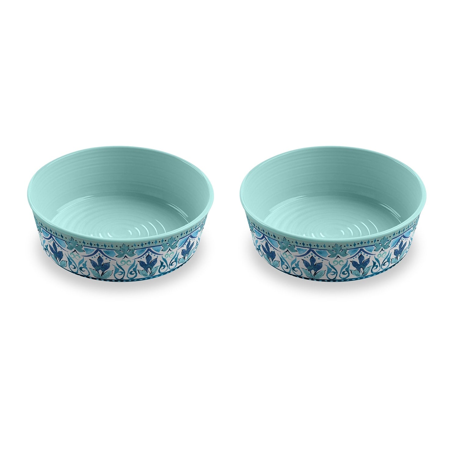 Abode Homewares Gibraltar Melamine Pet Bowl Large 8 Cups Teal Set Of 2
