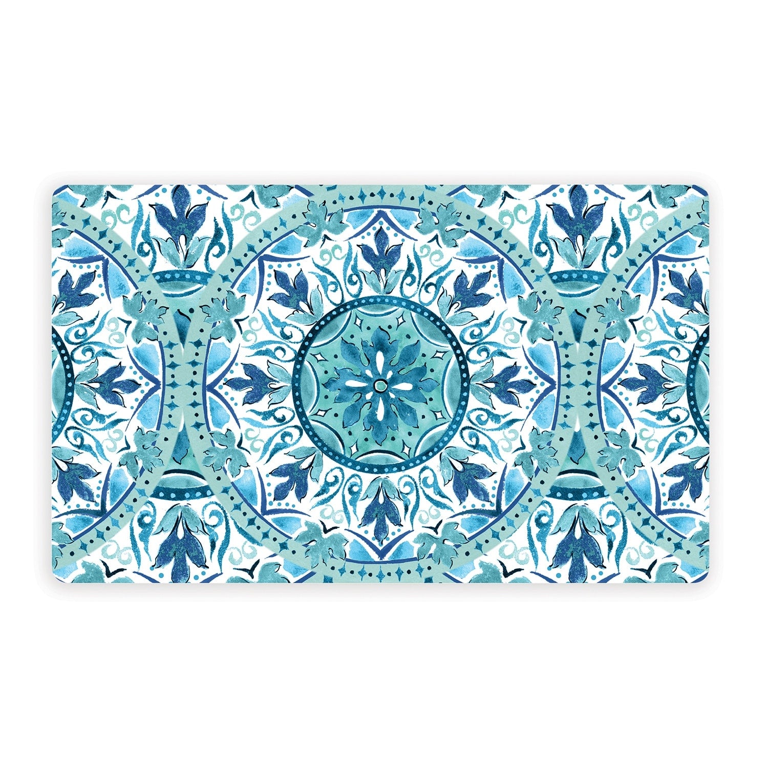 Abode Homewares Gibraltar Melamine Pet Feeding Placemat 19 X 11.5 Teal Set Of 2