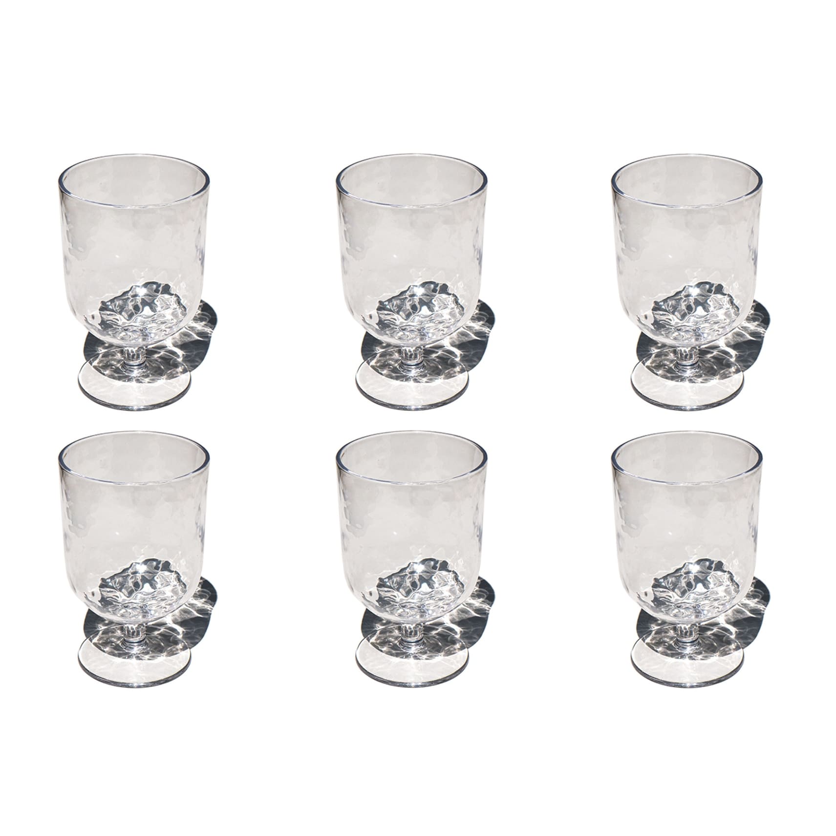 Abode Homewares Hammered Rustic Acrylic Wine Glass Clear 15 Oz Set Of 6