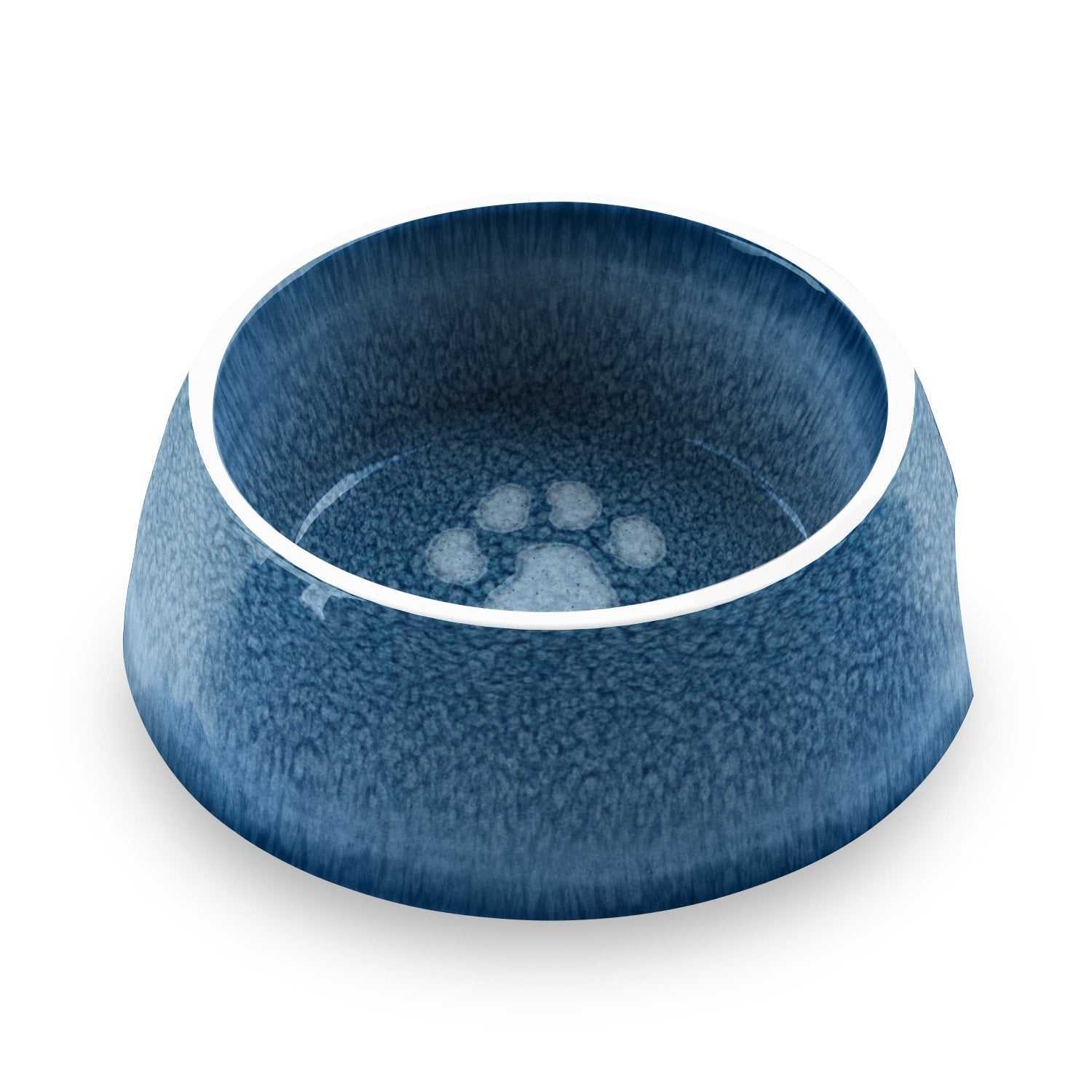 Abode Homewares Indigo Impressions Paw Melamine Pet Bowl Indigo Set Of 2