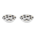 Abode Homewares Matt The Cat Melamine Pet Saucer 0.75 Cup White Set Of 2