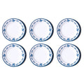 Abode Homewares Medallion Flower Newwave Melamine Dinner Plate Blue 10.5 Set Of 6
