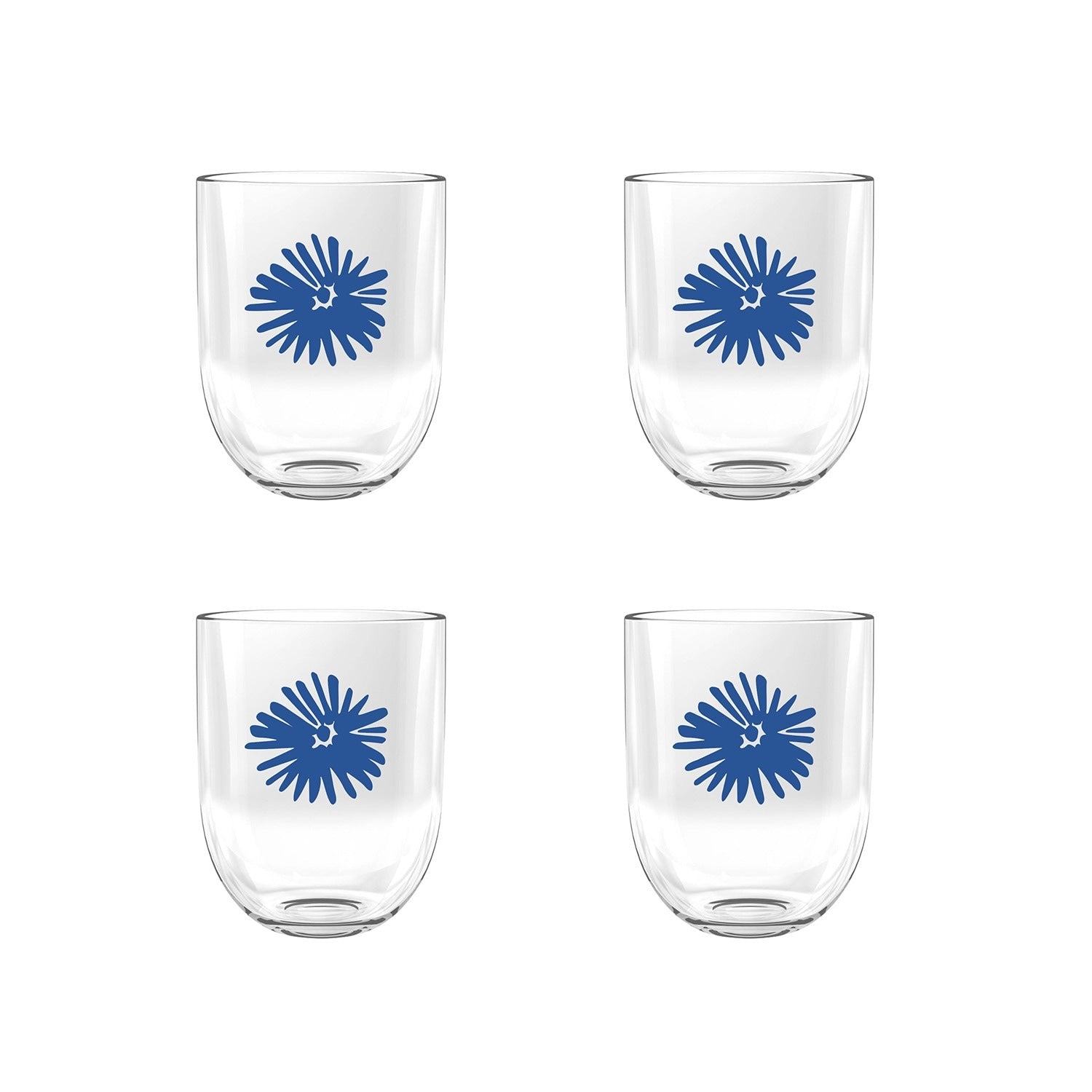 Abode Homewares Midsummer Acrylic Floral Stemless Wine Glass 16 Oz Set Of 4