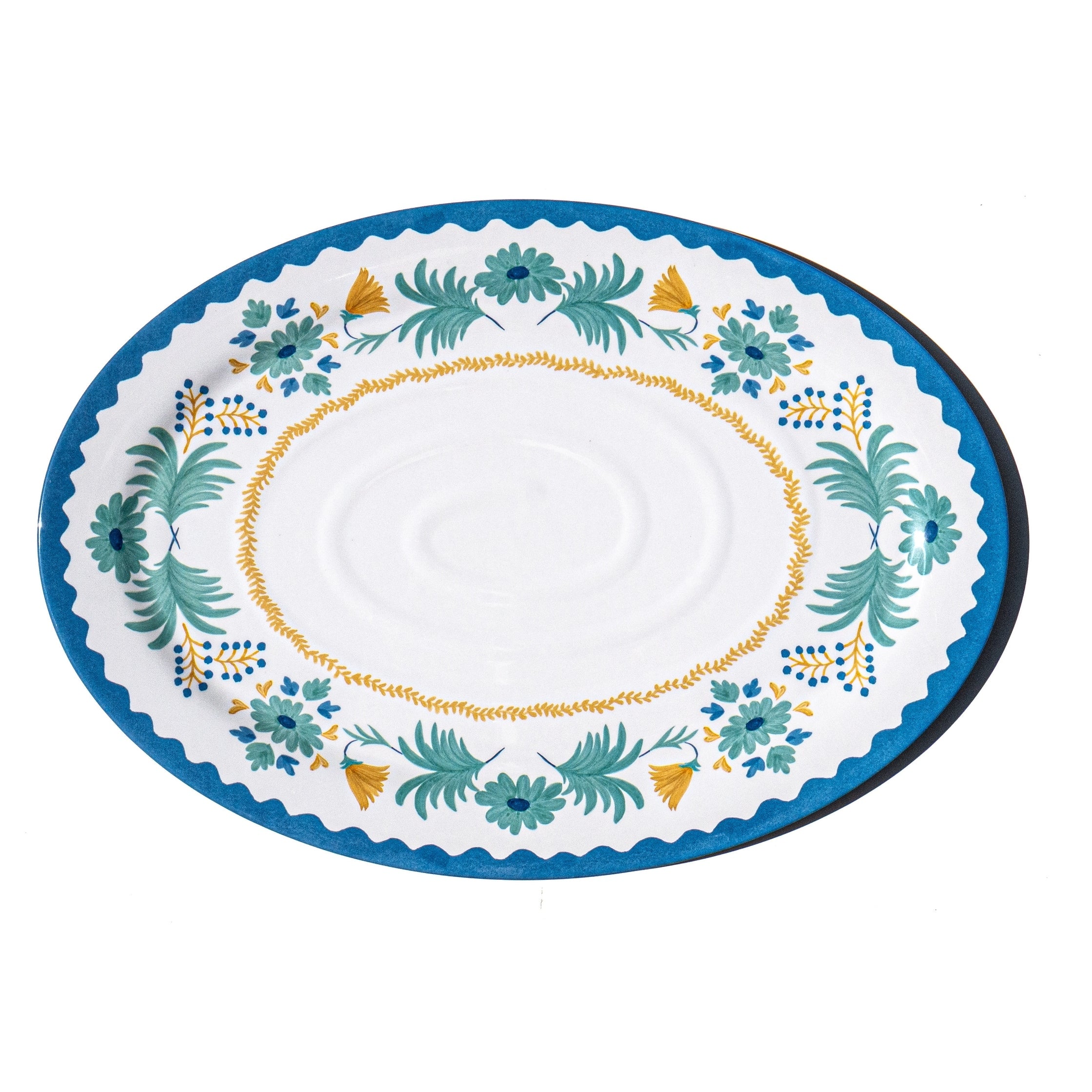 Abode Homewares Montelupo Melamine Oval Serving Platter Multicolor 20 X 14