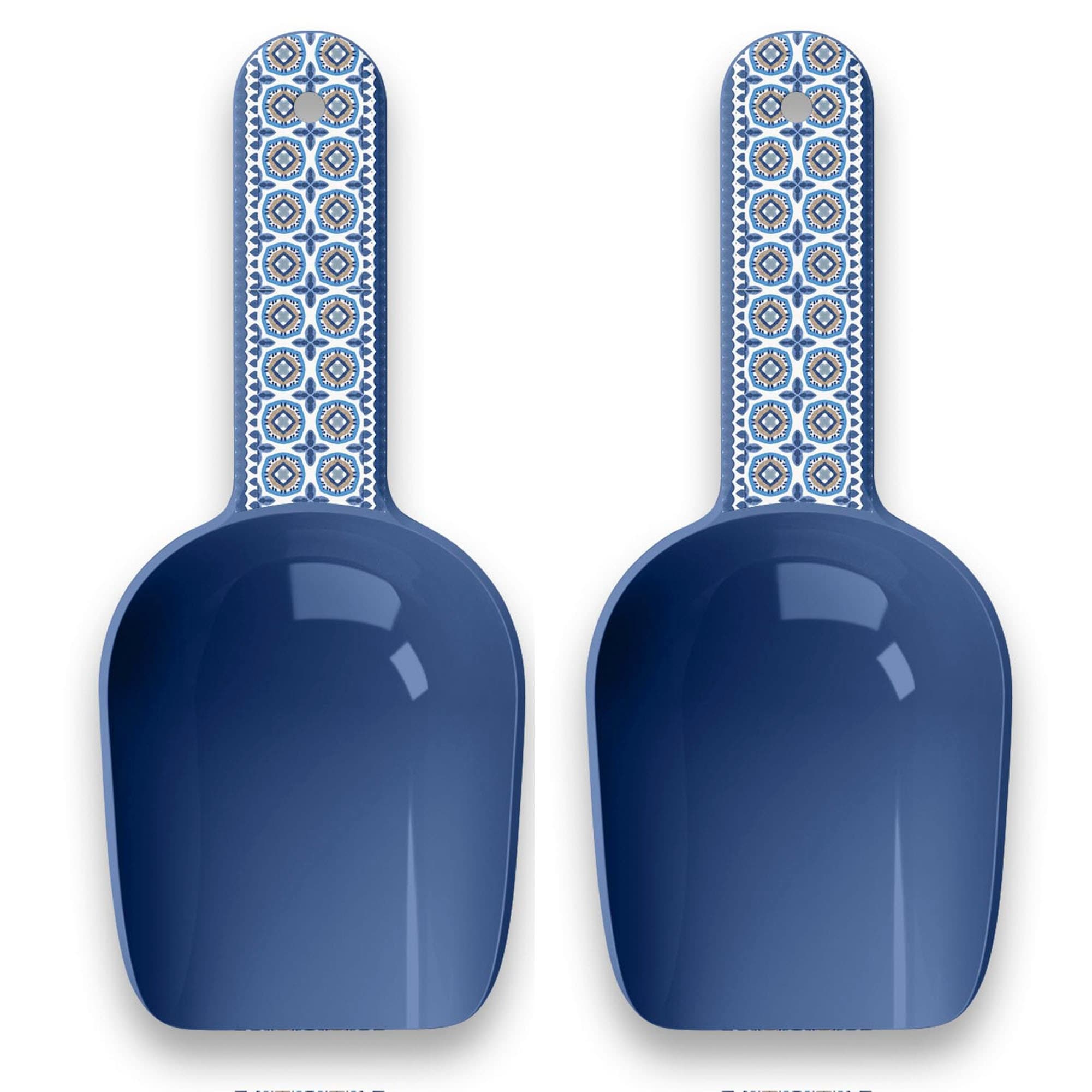 Abode Homewares Moroccan Melamine Pet Food Scoop 2 Cup Blue Set Of 2