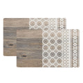 Abode Homewares Moroccan Wood Polypropylene Pet Feeding Placemat 19 X 11.5 Brown Set Of 2