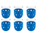 Abode Homewares Party Sleeve Flower Acrylic Stemless Wine Glass Blue 15.5 Oz Set Of 6