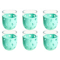 Abode Homewares Party Sleeve Palm Acrylic Stemless Wine Glass Teal 15.5 Oz Set Of 6