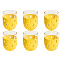 Abode Homewares Party Sleeve Pineapple Acrylic Stemless Wine Glass Yellow 15.5 Oz Set Of 6