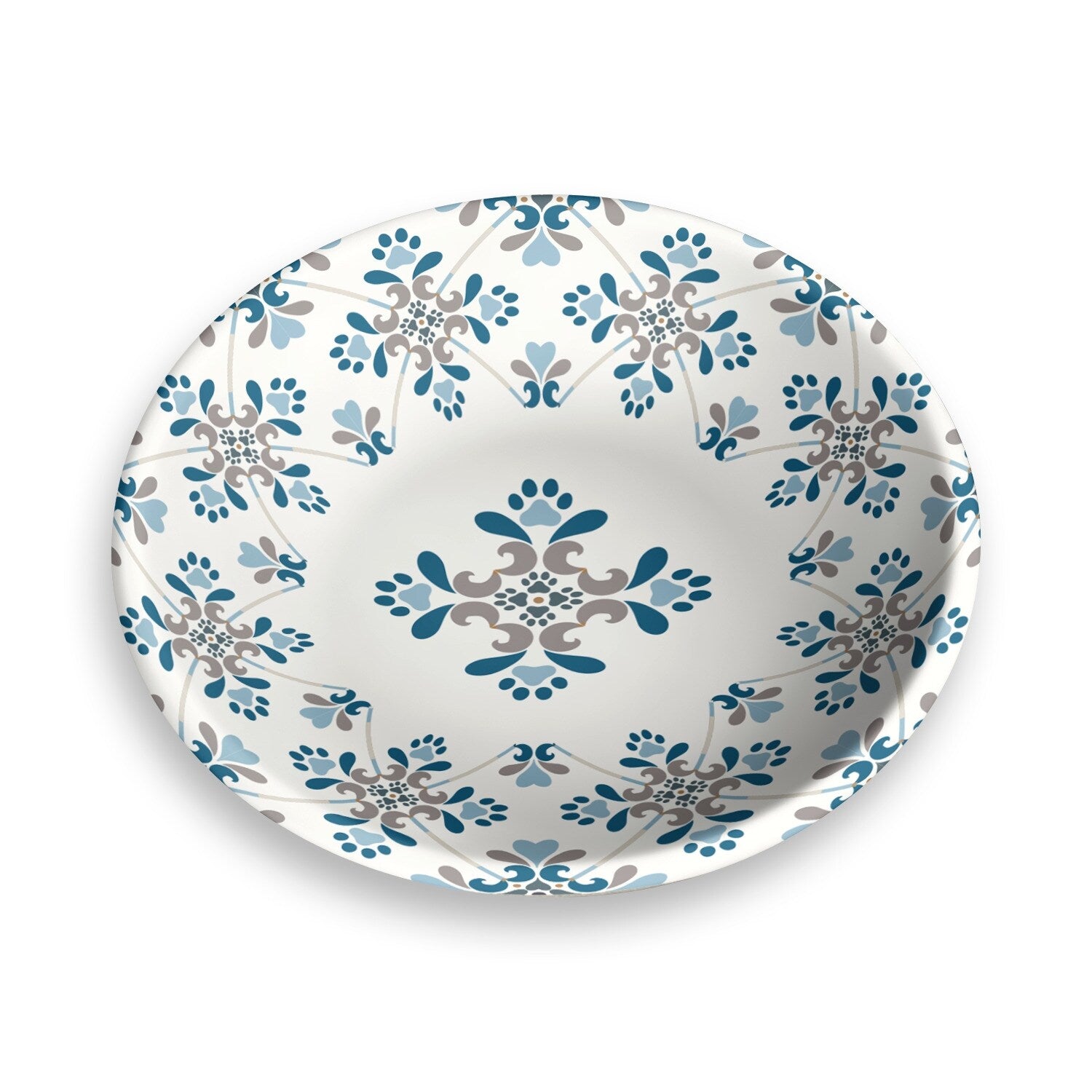 Abode Homewares Pawsitano Tile Planta Pet Saucer Small 0.75 Cups Blue Set Of 2