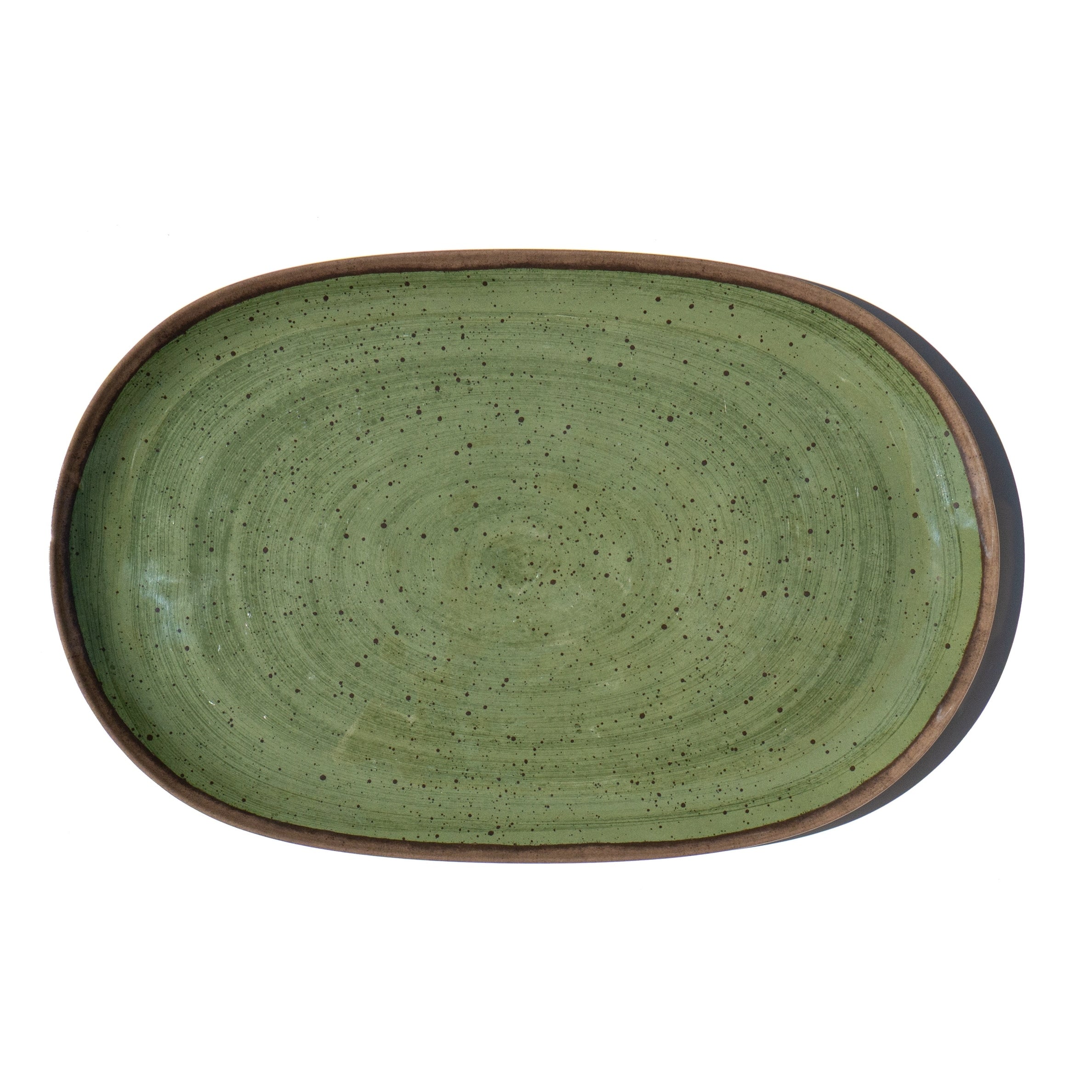 Abode Homewares Retreat Pottery Melamine Oval Platter Green 16.9 X 10.9