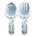 Abode Homewares Rio Turquoise Melamine Floral Serving Utensils Multicolor Set Of 2