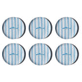 Abode Homewares Sardinia Newwave Melamine Stripe Salad Plate Blue 8.5 Set Of 6
