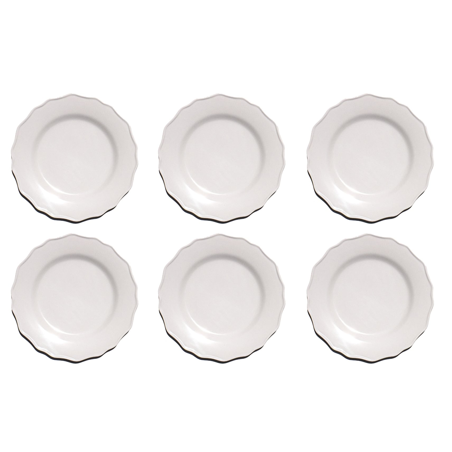 Abode Homewares Scallop Newwave Melamine Dinner Plate Cream 10.5 Set Of 6
