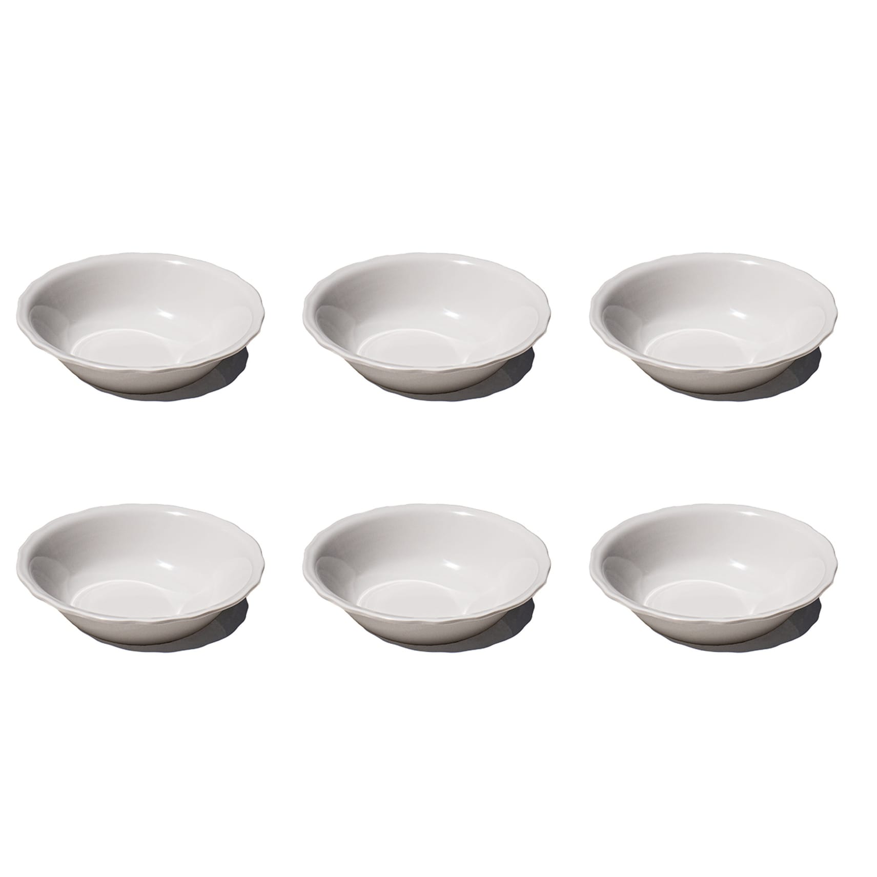 Abode Homewares Scallop Newwave Melamine Low Bowl Cream 7.9 Set Of 6