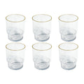 Abode Homewares Stax Optic Acrylic Twist Drinking Glass Clear With Gold Rim Set Of 6
