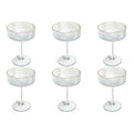 Abode Homewares Stax Optic Acrylic Twist Stemmed Coupe Glass Clear With Gold Rim 11 Oz Set Of 6