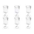 Abode Homewares Stax Optic Acrylic Twist Wine Glass Clear With Gold Rim 21.6 Oz Set Of 6