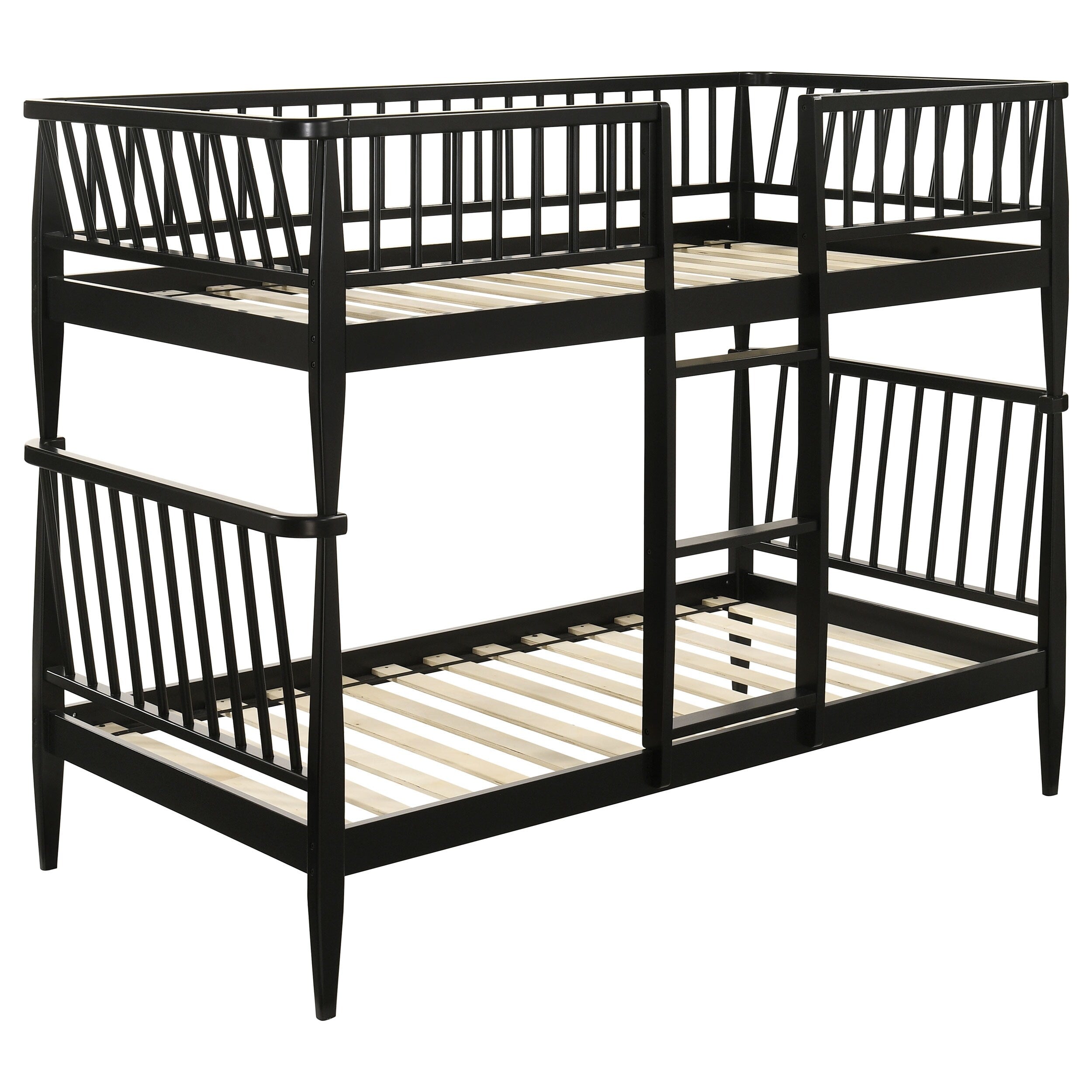 Abram Windsor Twin Over Twin Wood Bunk Bed With Ladder
