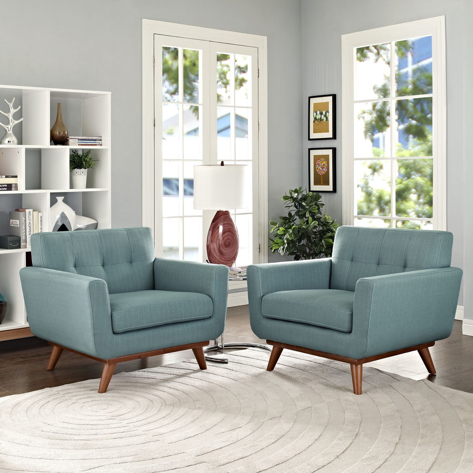 Absorb Mid Century Armchair Wood Set Of 2